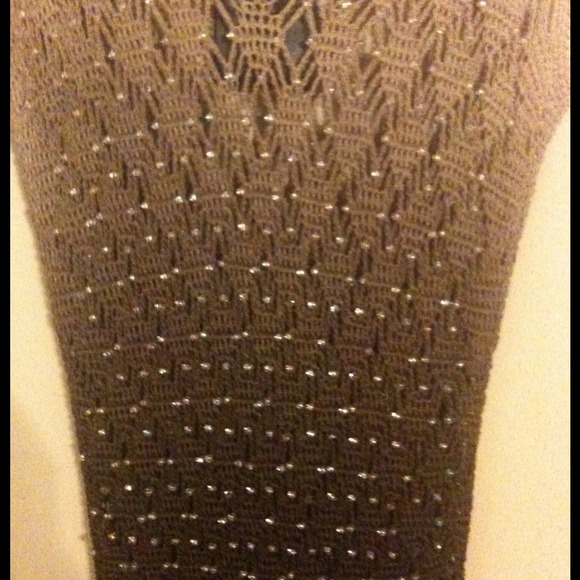 *REDUCED* Express brown ombré mesh beaded tank