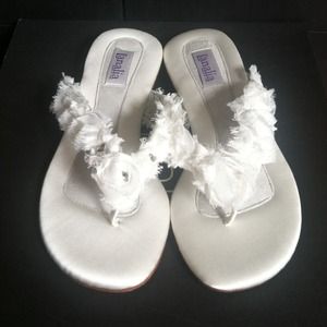 Off white Bridal Flats with Swarovski Crystals
