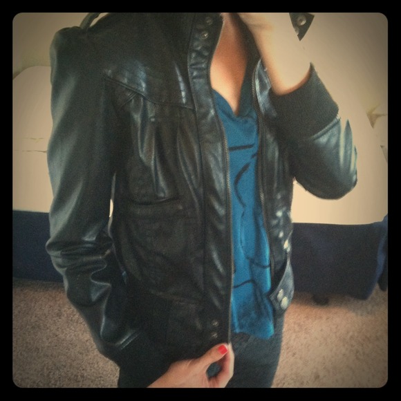 Faux Leather Motorcycle Jacket