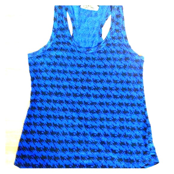 Blue houndstooth tank - Picture 1 of 1