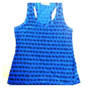Blue houndstooth tank