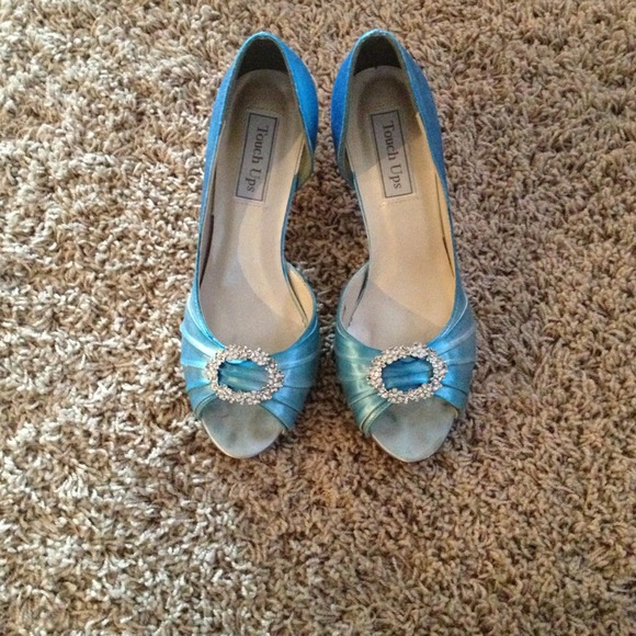 Dyeable Peep Toe Rinestone Heels