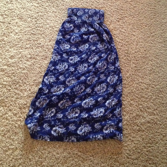 Blue floral maxi dress