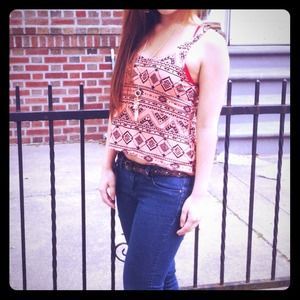 Tribal shirt with lace back