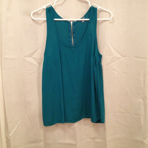 Dark teal tank with back zipper detail