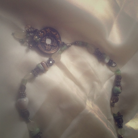 Oriental coin beaded necklace