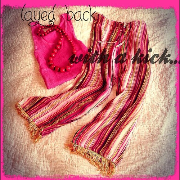 📦SOLD IN BUNDLE!📦Drawstring striped pants