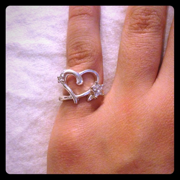 REDUCED! Heart shaped ring with gems