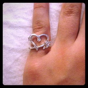 REDUCED! Heart shaped ring with gems