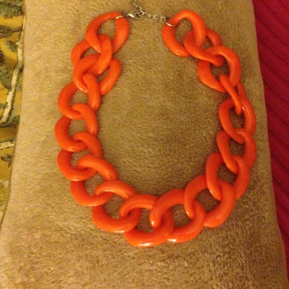 🚫🚫SOLD!!!!! Orange enamel statement necklace