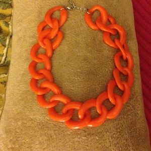 🚫🚫SOLD!!!!! Orange enamel statement necklace
