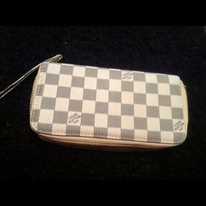 Azure double zip wallet