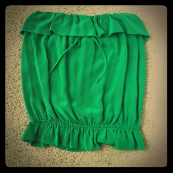 Beautiful jade green strapless top