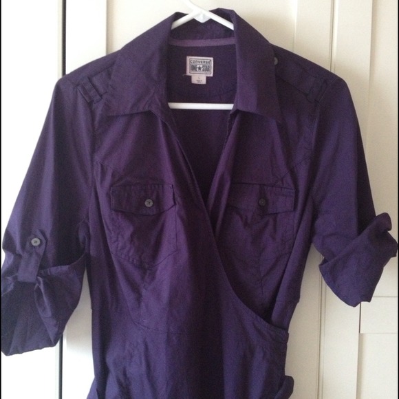 Purple wrap dress - Picture 2 of 4