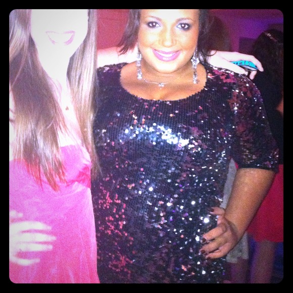 Kardashian Kollection Black Sequined Mini Dress