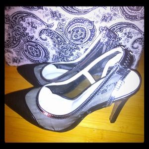 Wild Rose black mesh high heels!