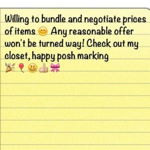 Always willing to negotiate!