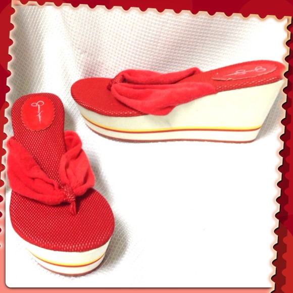 Jessica Simpson platform flip flops