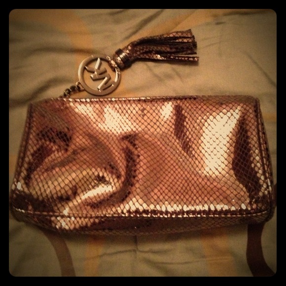 Michael Kors Metallic Snakeskin Embossed Bag