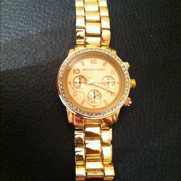 Michael Kors MK gold crystal watch
