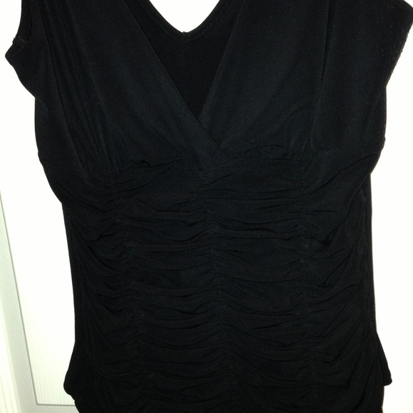 Express Beautiful Black Top with Ruching - Picture 1 of 3