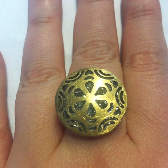 Gold & silver ring. 14k gold band