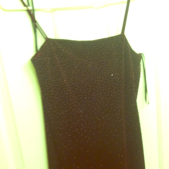 Burgundy small strap floor length dress