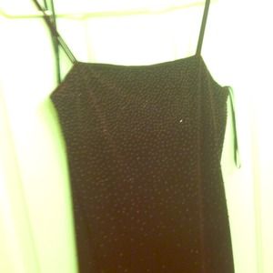 Burgundy small strap floor length dress