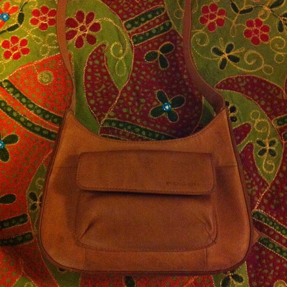 Fossil leather organizer shoulder handbag