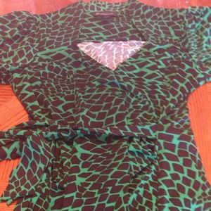 Black n Green Blouse