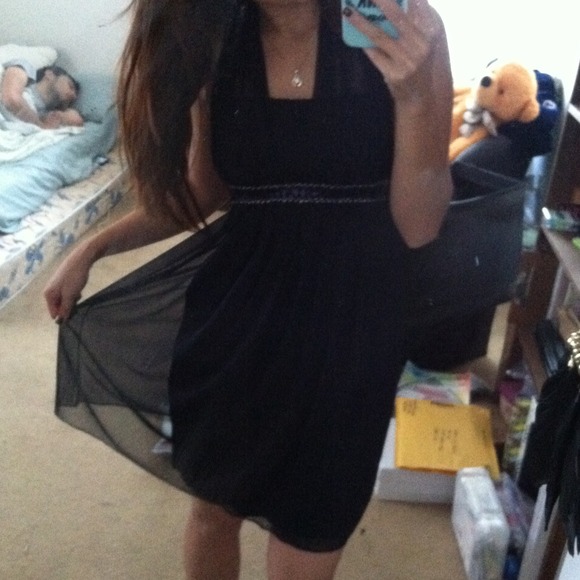 💰SALE💰Chiffon classy navy blue dress - Picture 2 of 2