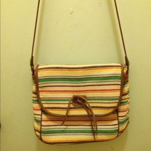 Striped Messenger Bag