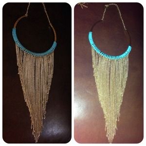 Blue & gold necklace.