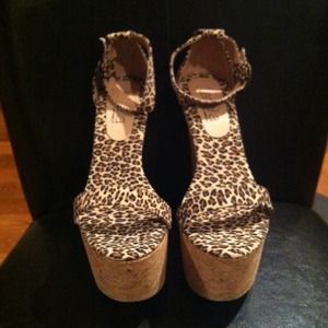 Animal print Natural cork wedge was sold @Kitson