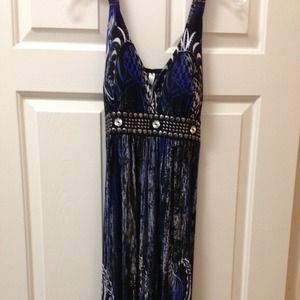 Multi Color Black and Blue Beach Dress