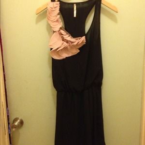 Black Dress With Pink Ruffles