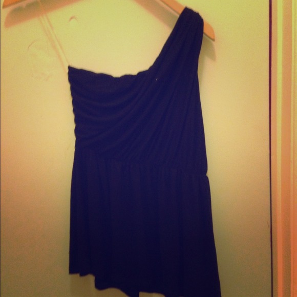 Black One Shoulder Blouse