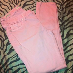Bubble gum pink skinny jeans