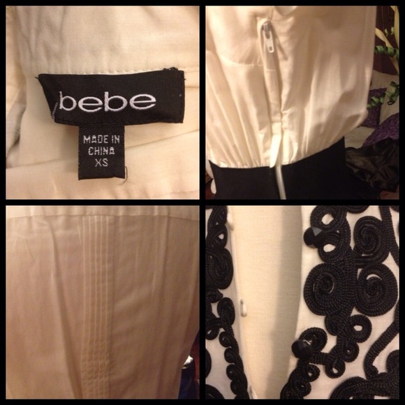 #4 BEBE Dress. NWOT. White top with black  skirt. - Picture 4 of 4
