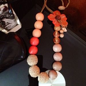 Beautiful beads, woods  necklace