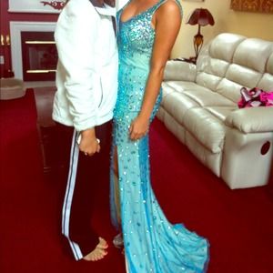 2013 blue and nude prom dress SHERRI HILL