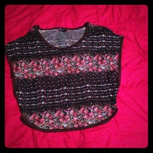 Flowery shirt and very comfortable.