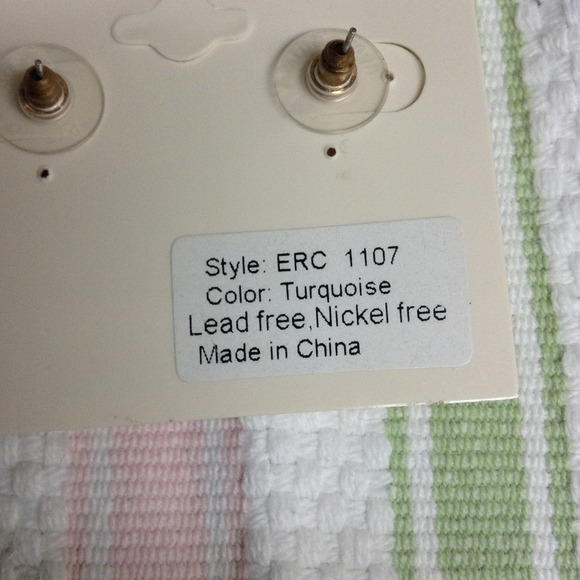 SOLD***Amrita Singh Turquoise and Gold Earrings - Picture 4 of 4