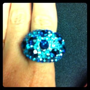 Blue Pave Crystal Ring