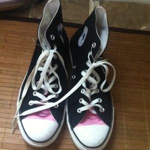 Converse Chuck Taylor's black and pink. Size 11.