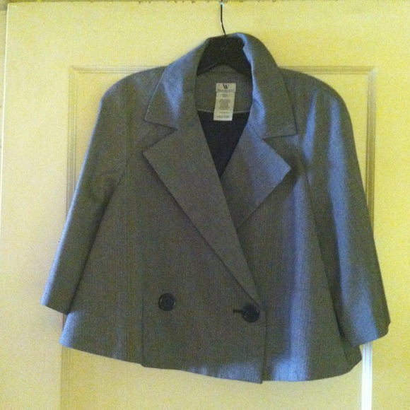 Grey crop swing jacket