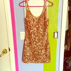 Bronze-Gold Sexy Sequin Dress // Size M // A'gaci