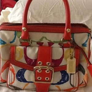 Rare multi color Coach purse