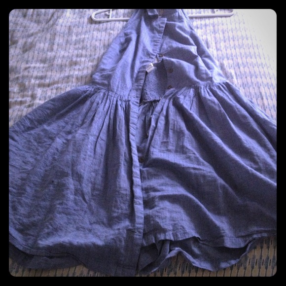 Flirty Halter style soft denim Dress