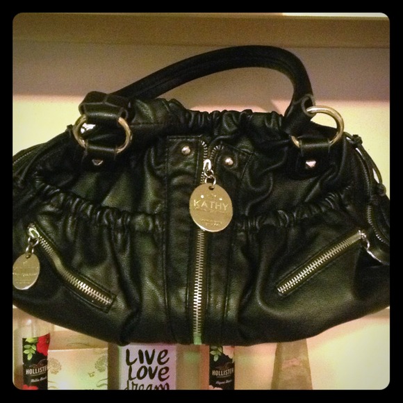 Black zipper purse